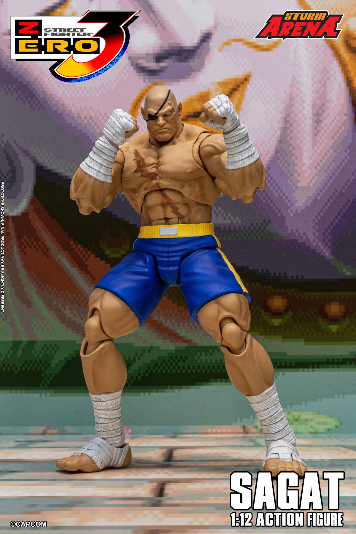 In Stock: SAGAT - STREET FIGHTER ALPHA (ZERO) 3 "STORM ARENA" 1/12 Scale