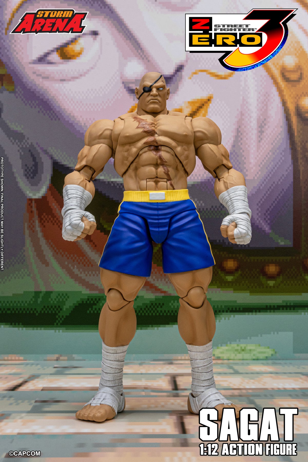 In Stock: SAGAT - STREET FIGHTER ALPHA (ZERO) 3 "STORM ARENA" 1/12 Scale