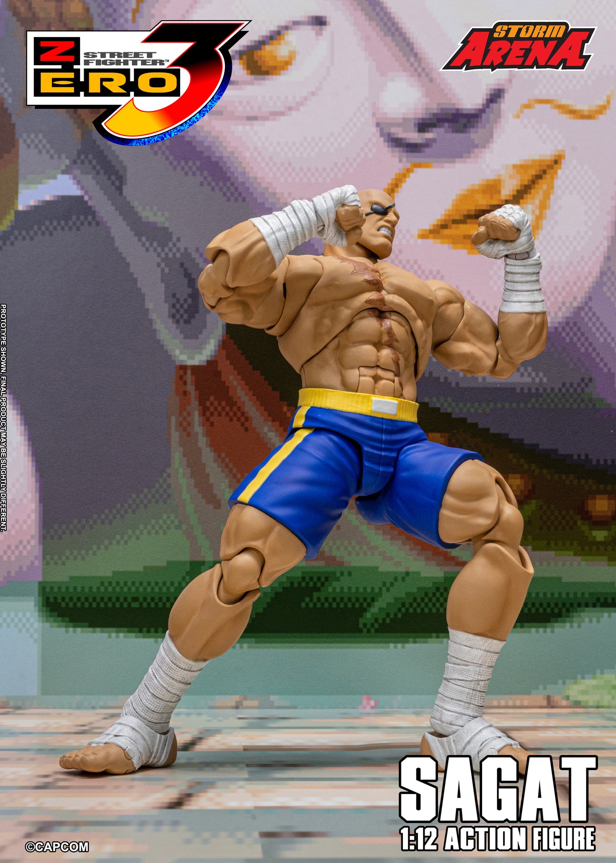 In Stock: SAGAT - STREET FIGHTER ALPHA (ZERO) 3 "STORM ARENA" 1/12 Scale