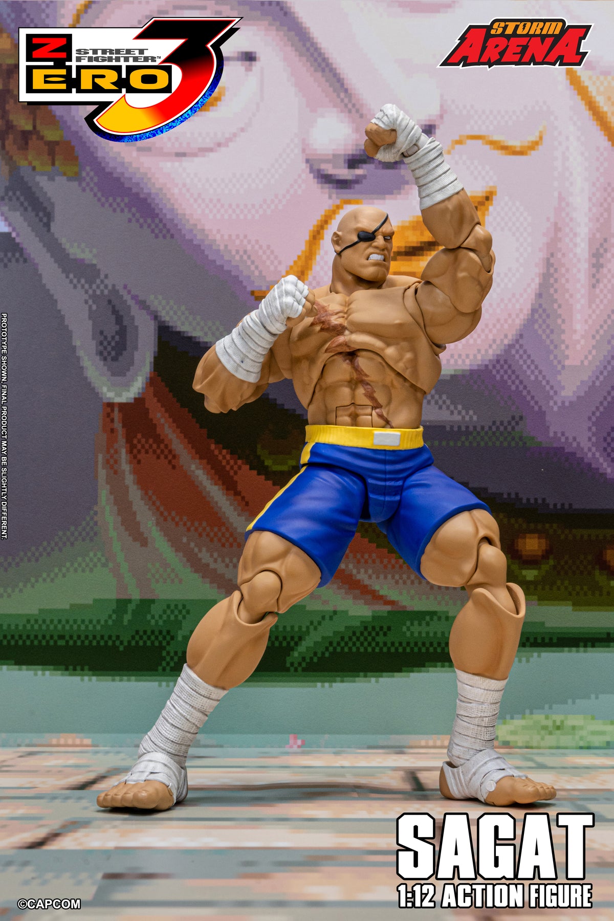 In Stock: SAGAT - STREET FIGHTER ALPHA (ZERO) 3 "STORM ARENA" 1/12 Scale